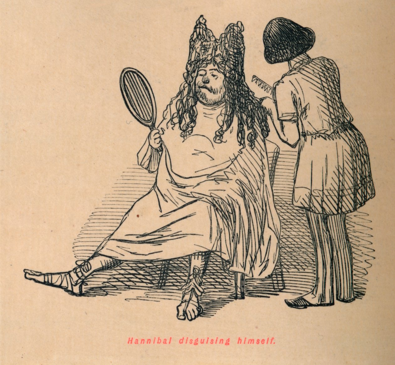 Aníbal disfrazándose, 1852 de John Leech