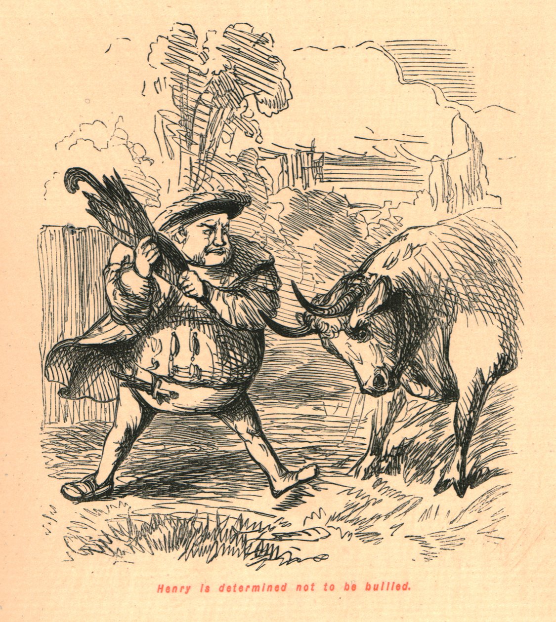 Henry está decidido a no dejarse intimidar, 1897 de John Leech