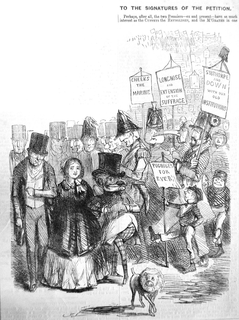 Cómo podría haber sido la procesión cartista, 1848 de John Leech