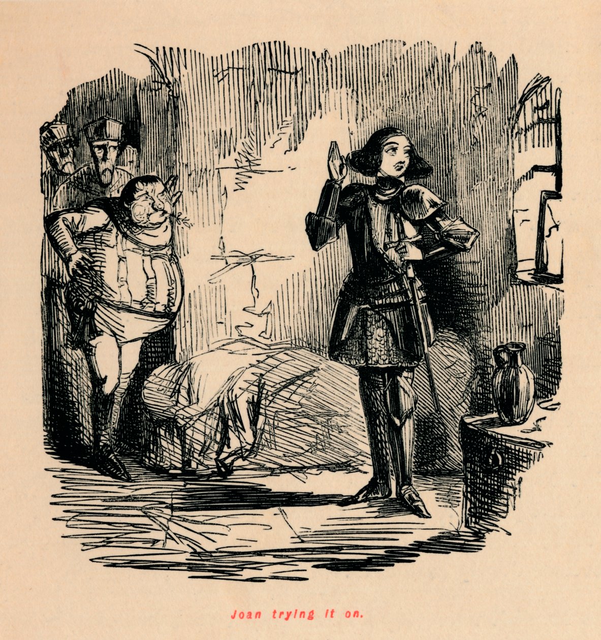 Joan probándoselo de John Leech