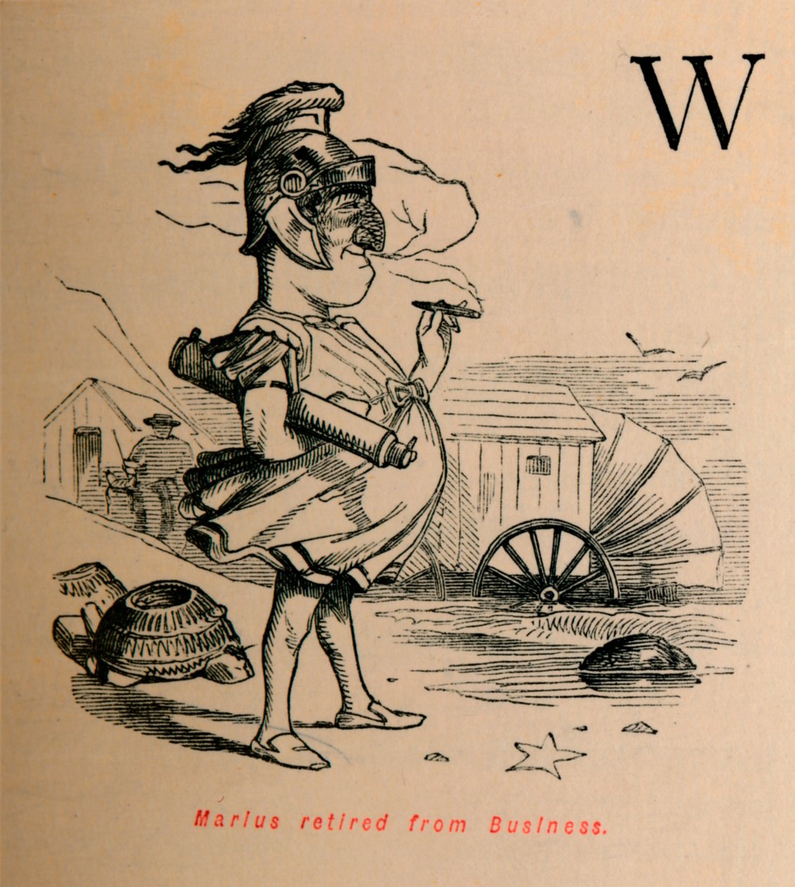 Marius retirado de los negocios, 1852 de John Leech