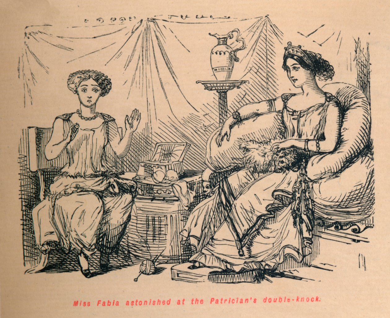 La señorita Fabia asombrada por el doble golpe de los Patricios, 1852 de John Leech