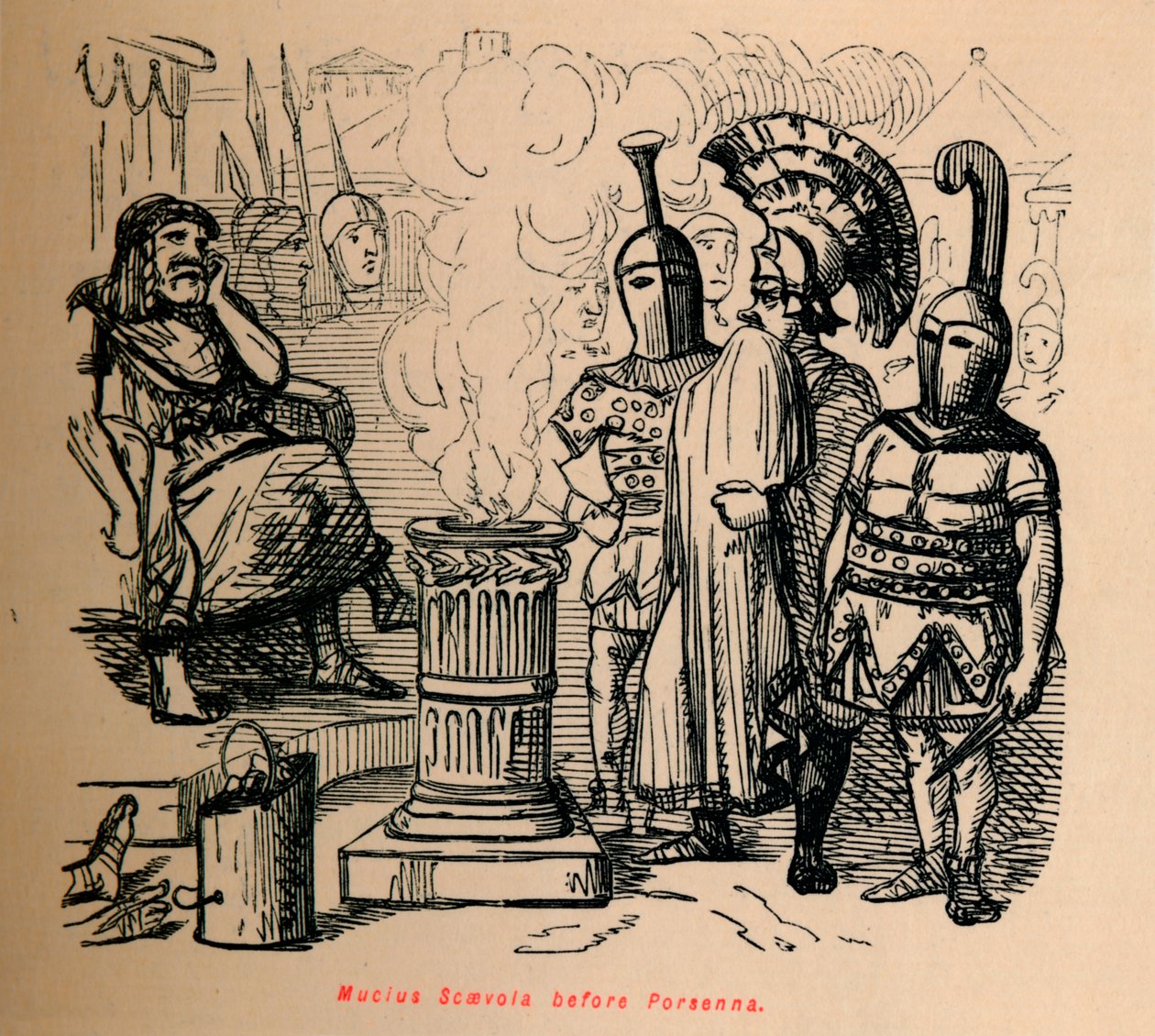 Mucio Escévola ante Porsena, 1852 de John Leech