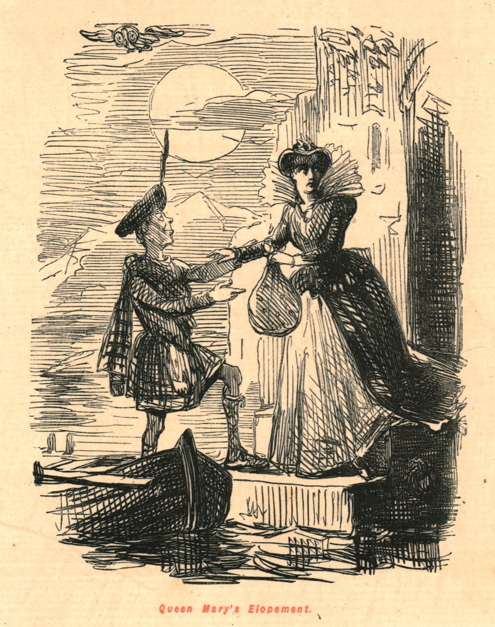 La fuga de la reina María, 1897 de John Leech