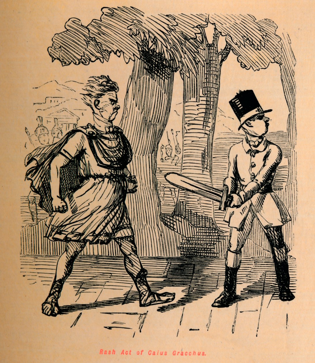 Acto temerario de Cayo Graco, 1852 de John Leech