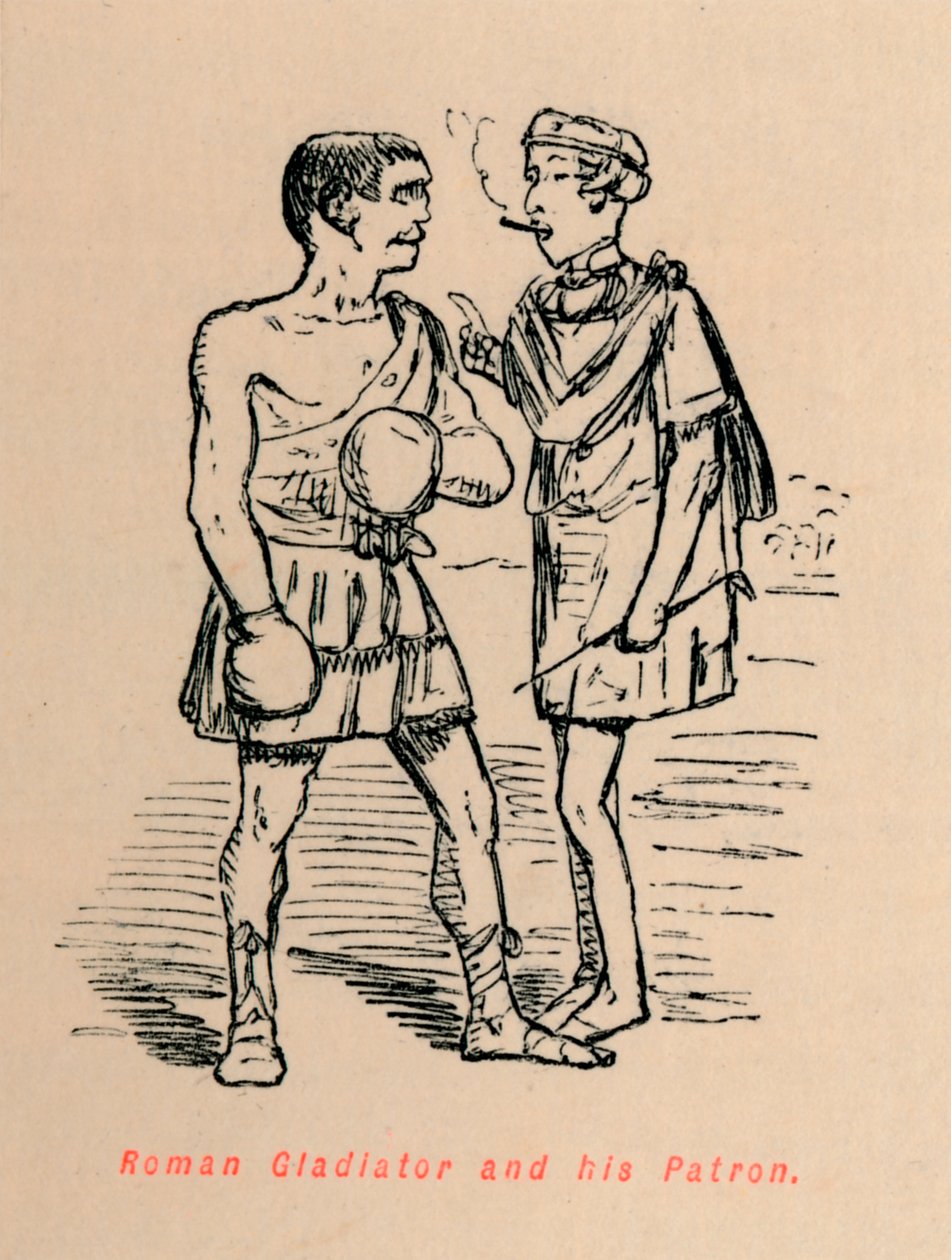 Gladiador romano y su patrón, 1852 de John Leech