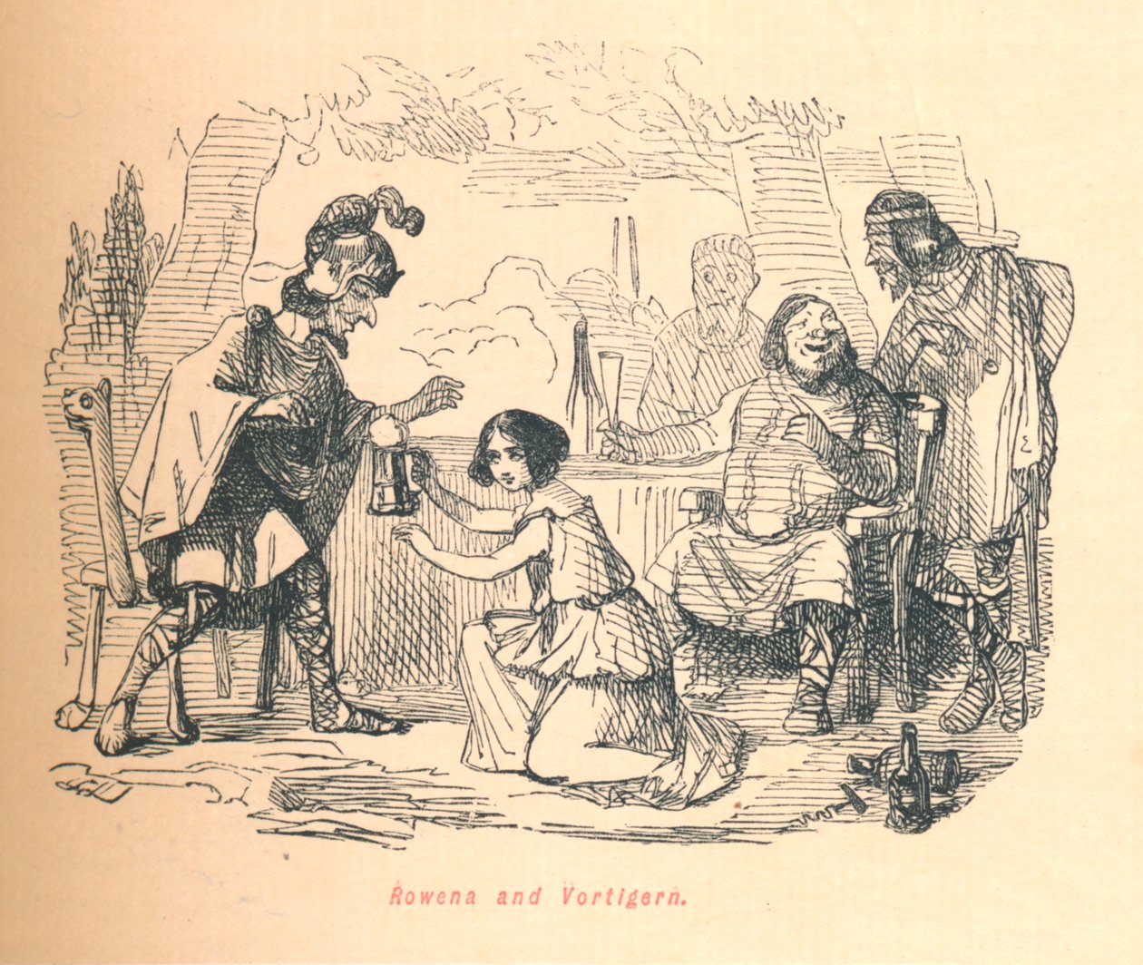 Rowena y Vortigern de John Leech