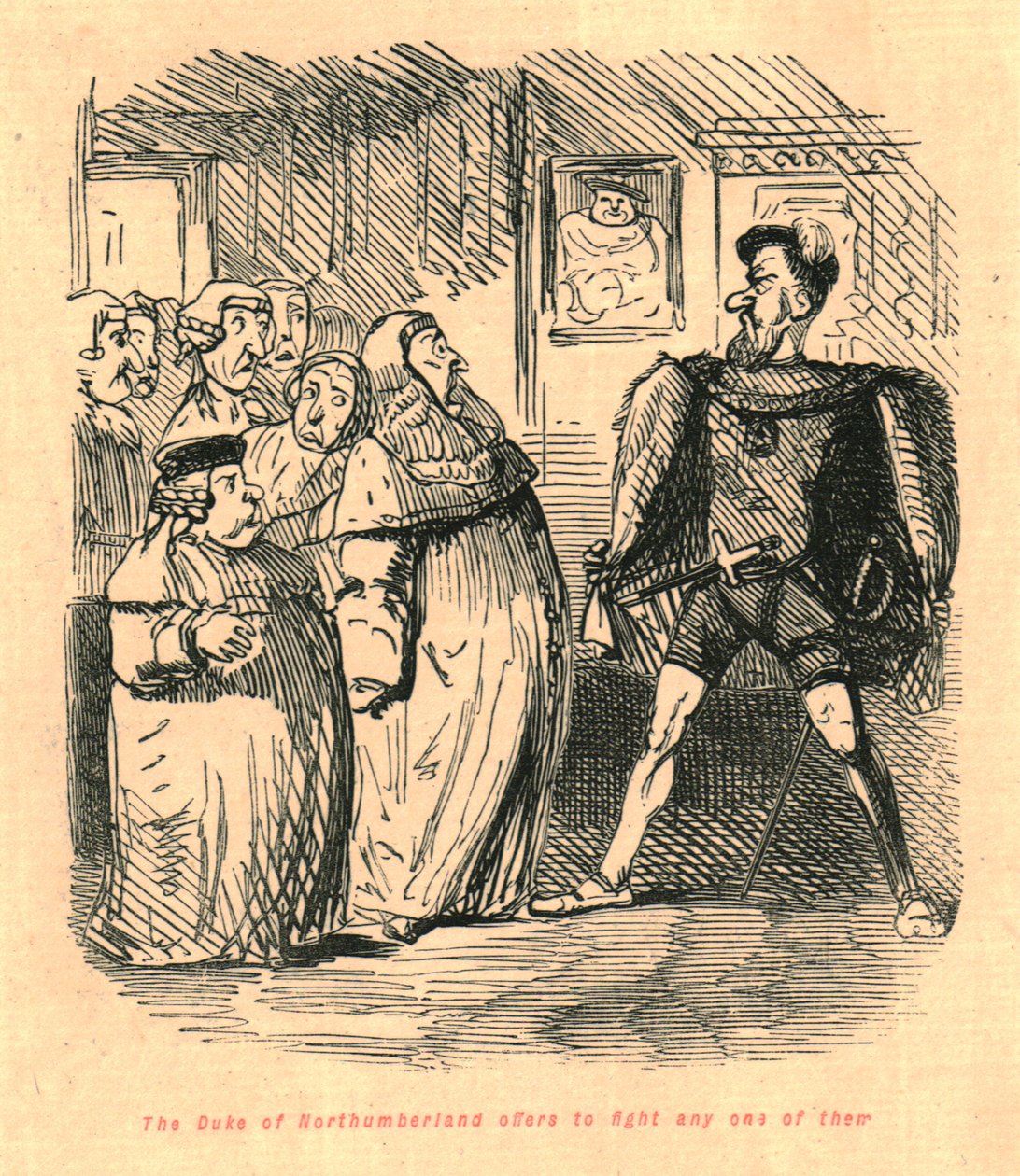 El Duque de Northumberland ofrece pelear con cualquiera de ellos, 1897 de John Leech