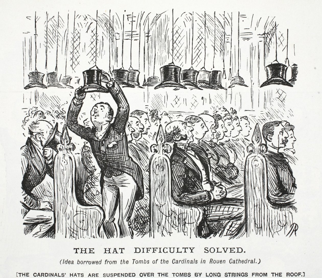 La dificultad del sombrero resuelta de John Leech