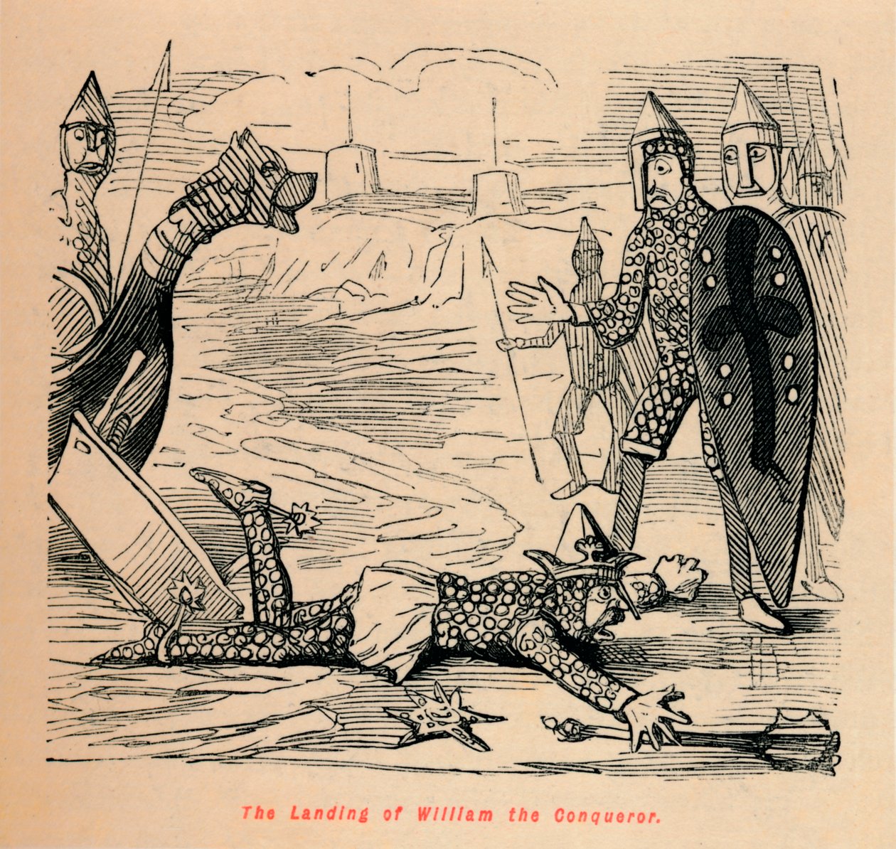 El desembarco de Guillermo el Conquistador, c. 1860 de John Leech