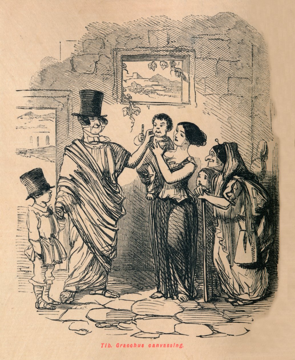 Tib Gracchus haciendo campaña, 1852 de John Leech