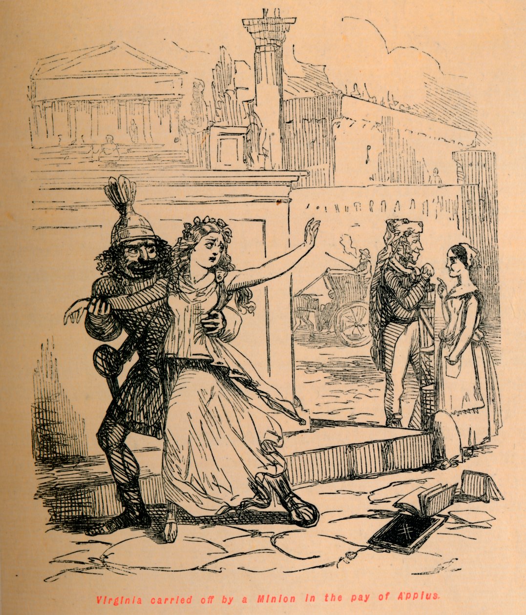 Virginia llevada por un secuaz a sueldo de Apio, 1852 de John Leech