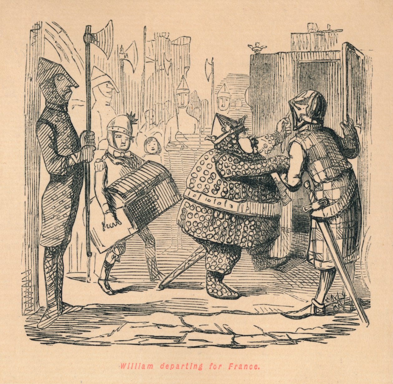 William partiendo hacia Francia, c1860 de John Leech