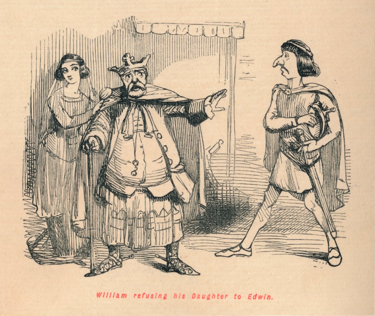 William rechazando a su hija a Edwin, c. 1860 de John Leech