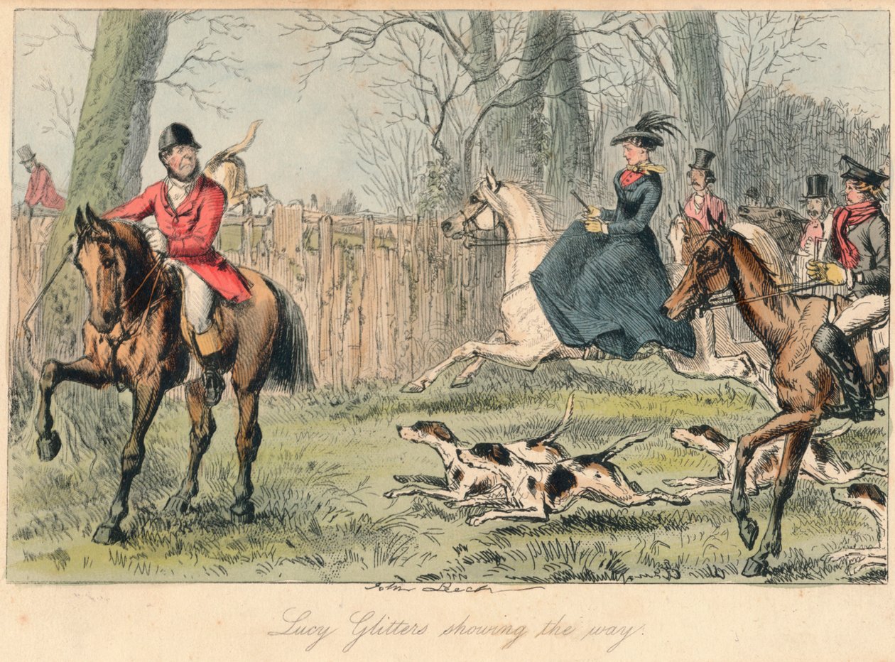 Lucy Glitters mostrando el camino, 1865 de John Leech and Hablot Knight Browne