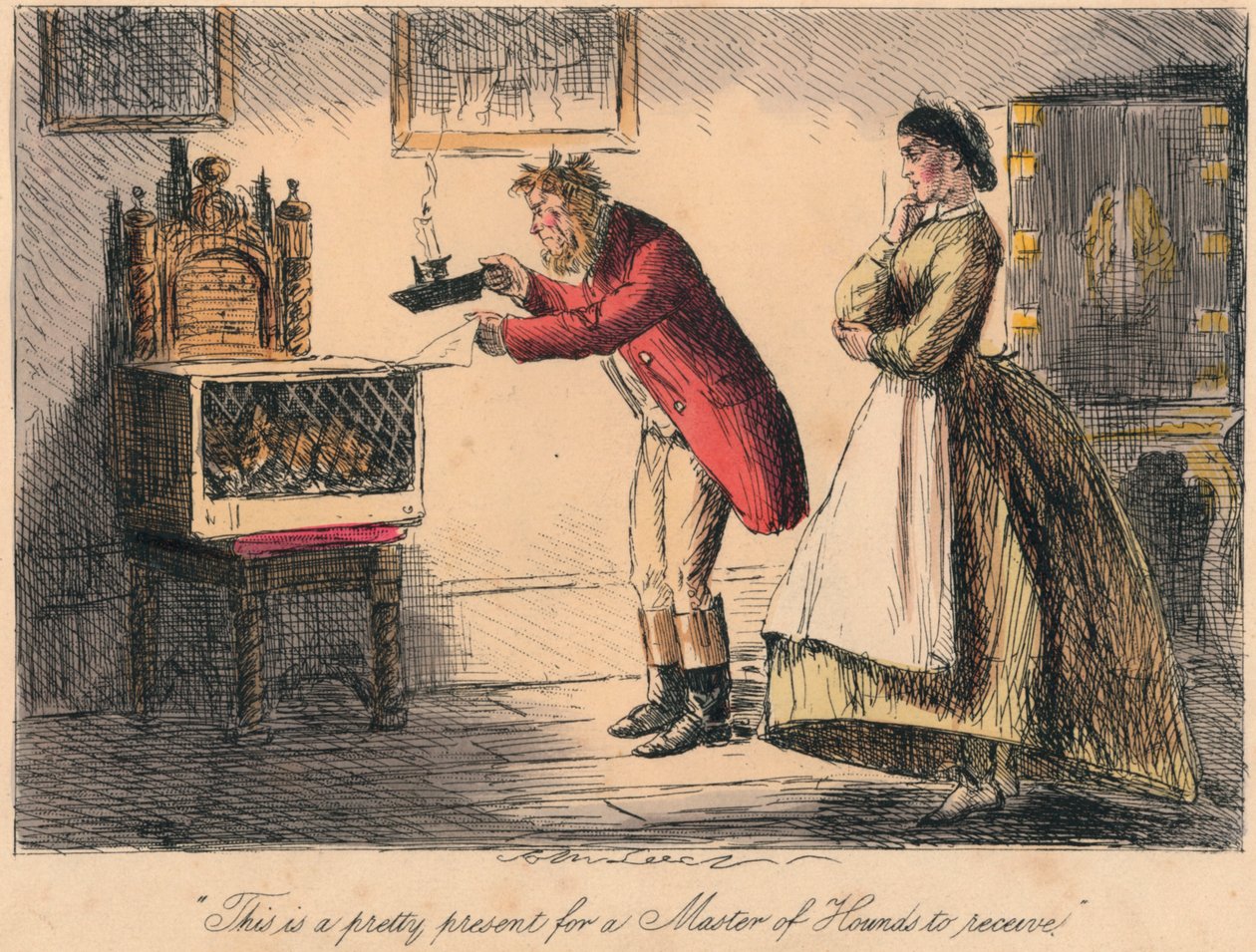 Este es un bonito regalo para recibir un Maestro de Sabuesos, 1865. Artistas: John Leech, Hablot Knight Browne de John Leech and Hablot Knight Browne