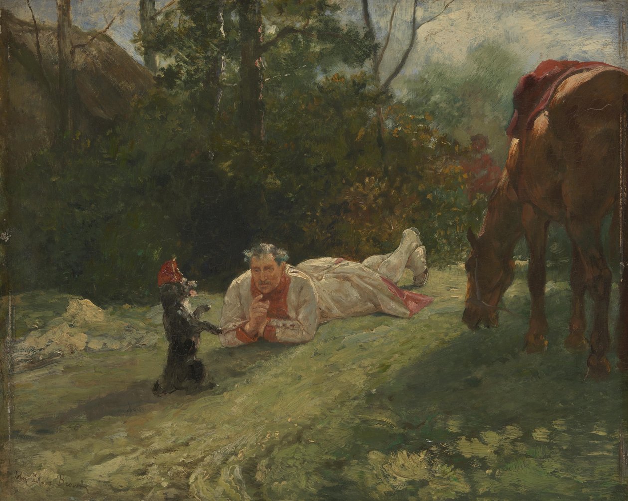 El perro artista, c. 1875 de John Lewis Brown