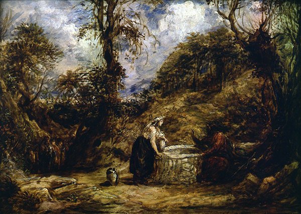 Cristo y la mujer de Samaria en el pozo de John Linnell