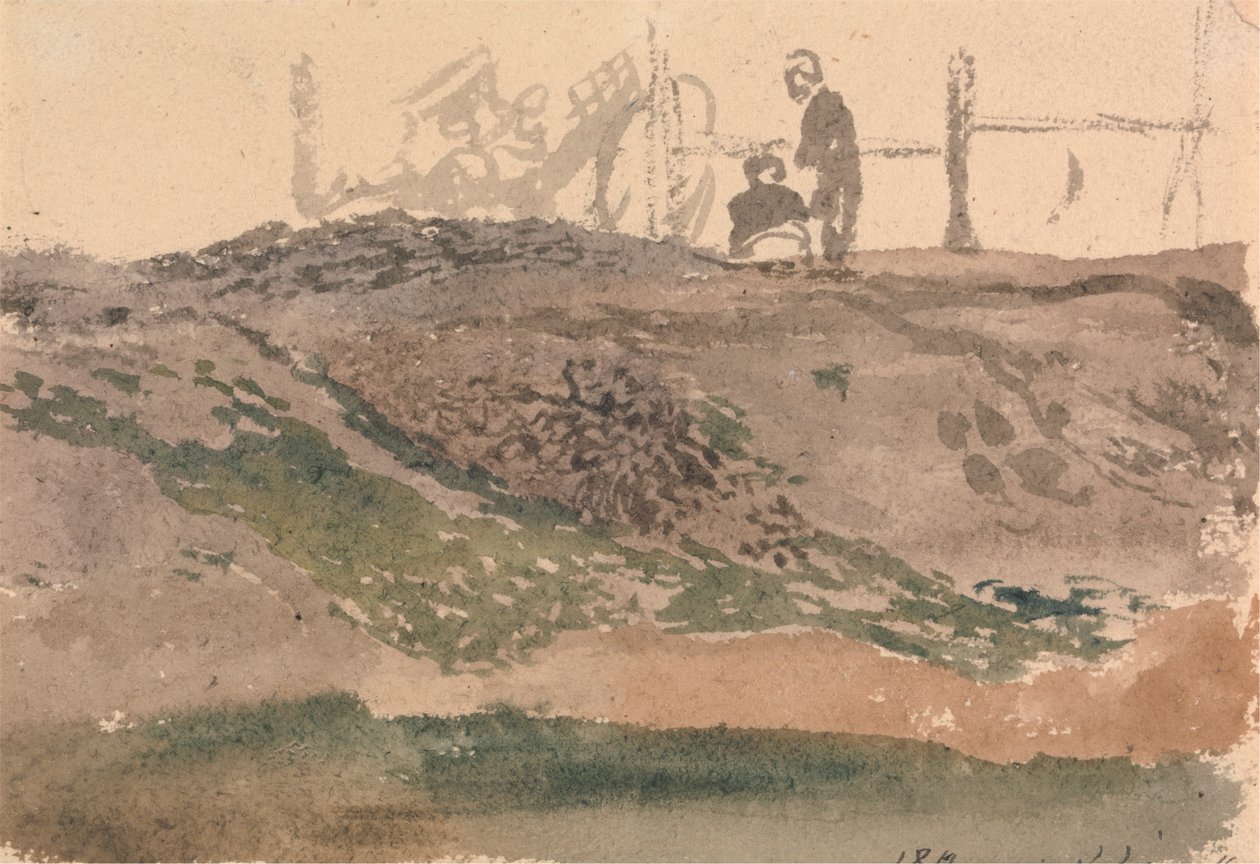 Figuras en un banco, graveras de Kensington de John Linnell