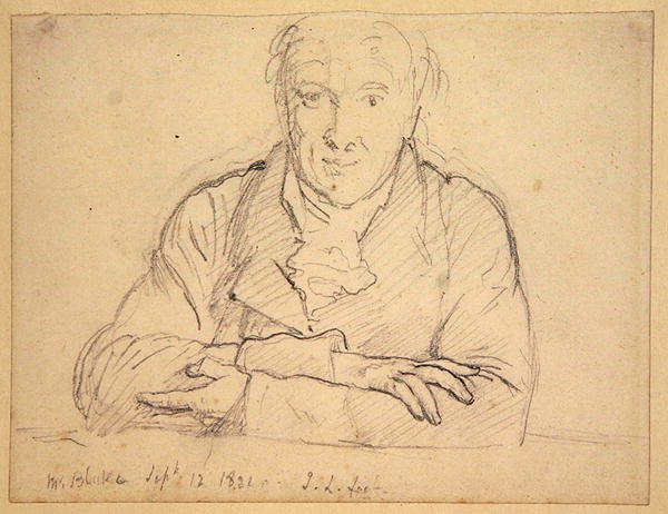 Medio cuerpo de Blake, rostro completo, brazos cruzados de John Linnell
