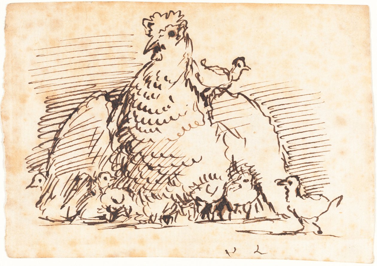 Gallinas y Pollitos de John Linnell