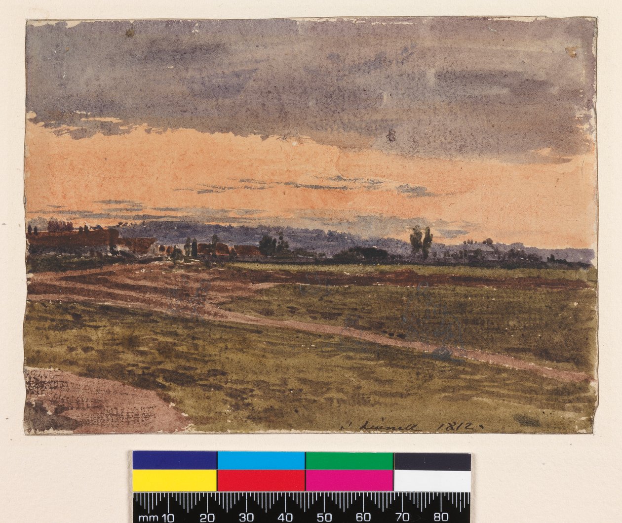 Recto: Atardecer. Verso: Un boceto para el mismo tema, 1812 de John Linnell