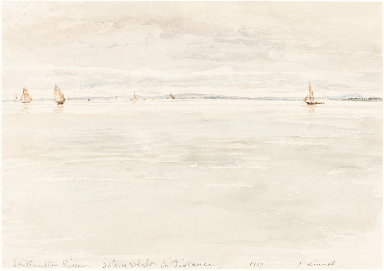 Veleros en el río Southampton de John Linnell