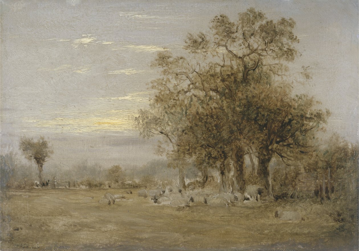 Ovejas pastando de John Linnell