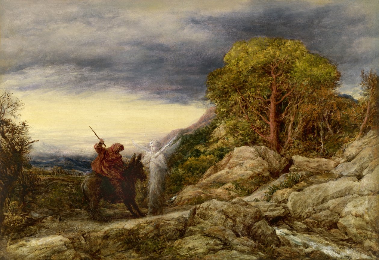 El Profeta Balaam y el Ángel, 1859 de John Linnell