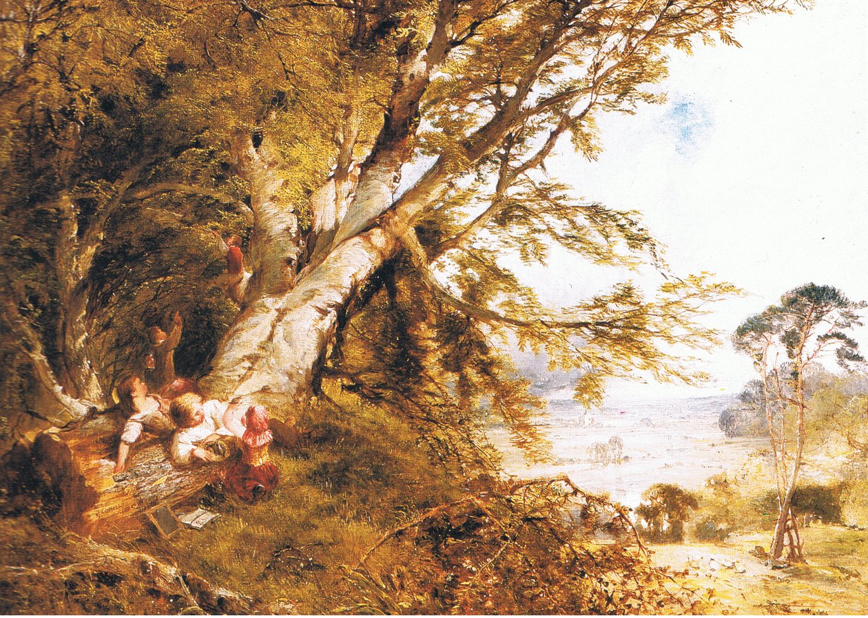 El nido de pájaros, de revista o libro fuente desconocida de John Linnell