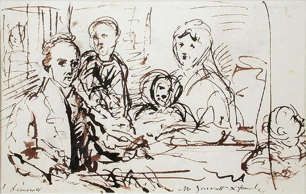 William Albin Garratt y Familia, c.1830 de John Linnell