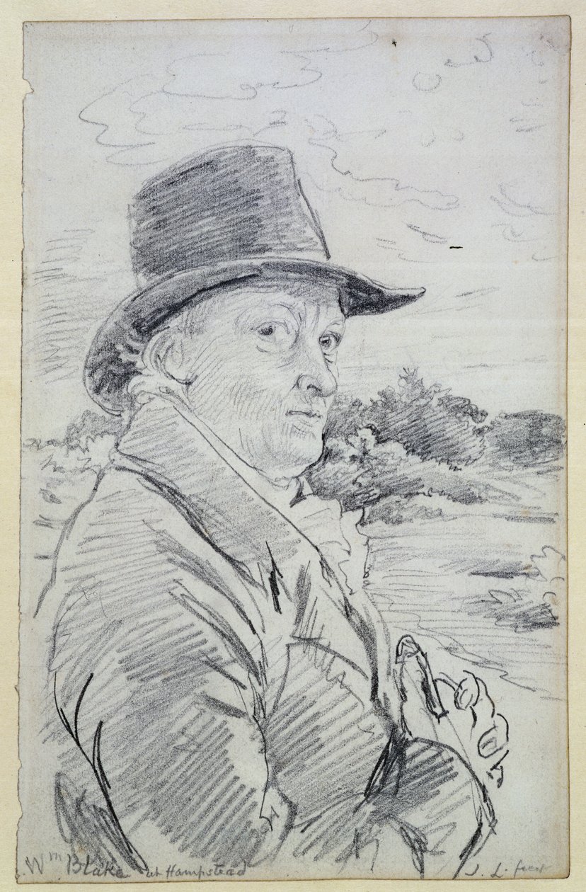 William Blake con sombrero, (inscripción: Wm Blake en Hampstead) c.1825 de John Linnell