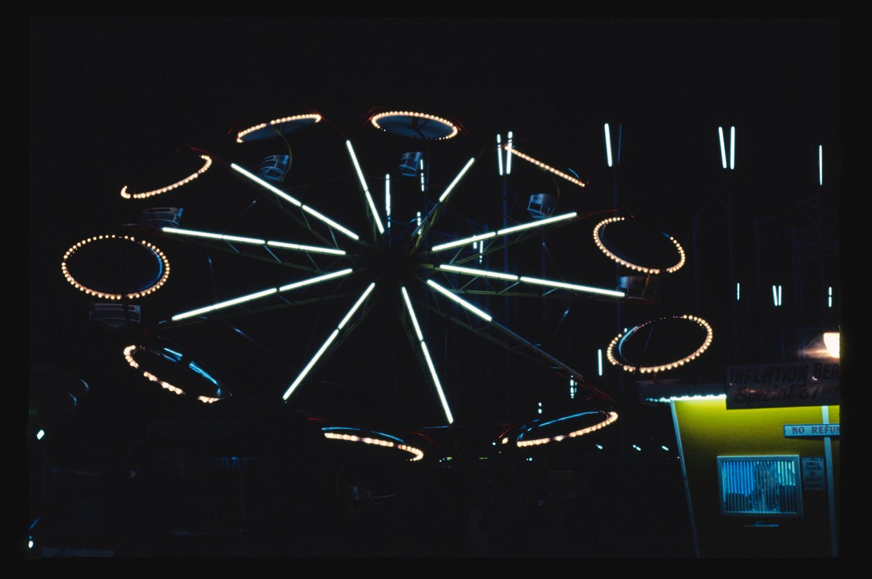 Parque de atracciones de noche, Atlantic City, Nueva Jersey, EE.UU. de John Margolies