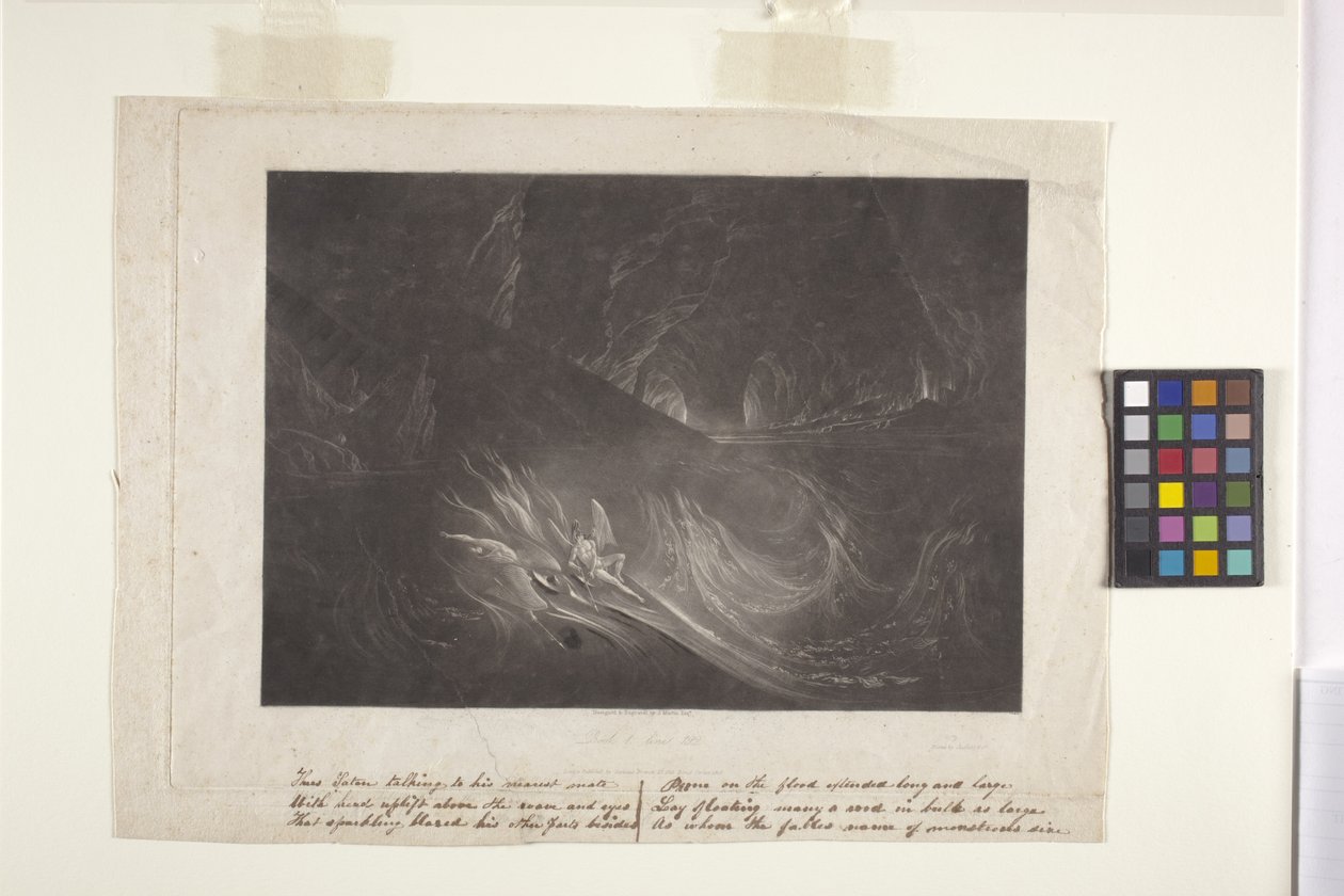 Satán en el lago ardiente (mezzotinta) de John Marin
