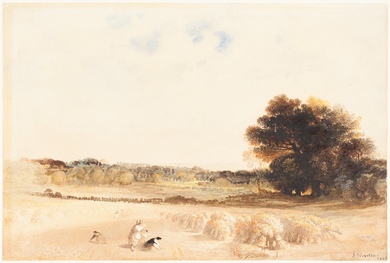 Espigadoras en el campo de trigo de John Martin