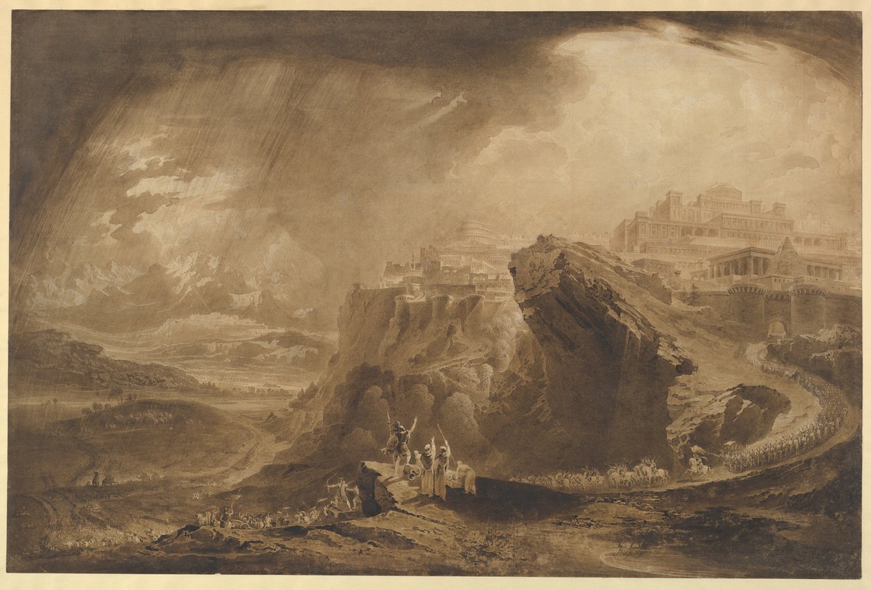 Josué ordena al sol detenerse sobre Gabaón (Josué 10:12-14) de John Martin