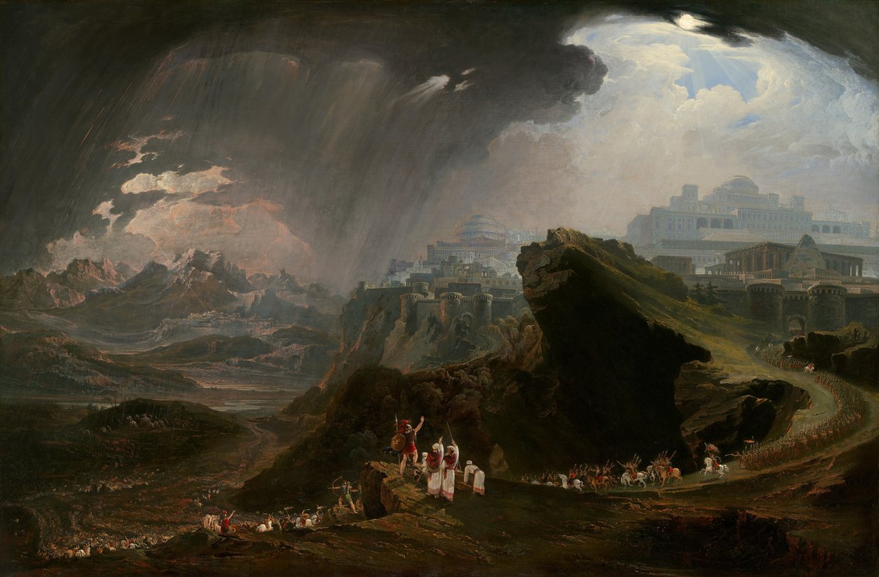 Josué ordenando al sol que se detenga sobre Gabaón, 1816 de John Martin