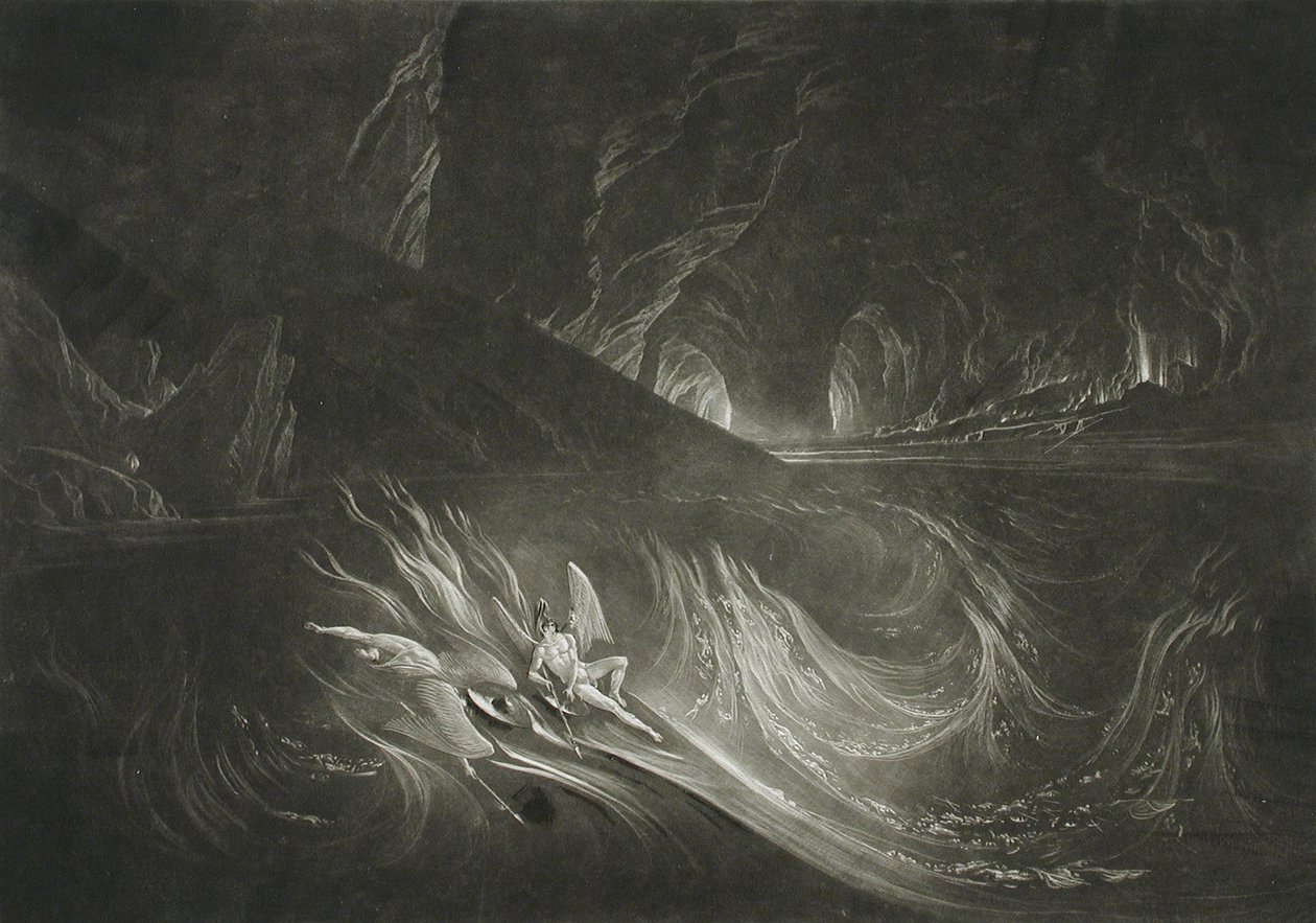 Lucifer sobre el lago ardiente de John Martin
