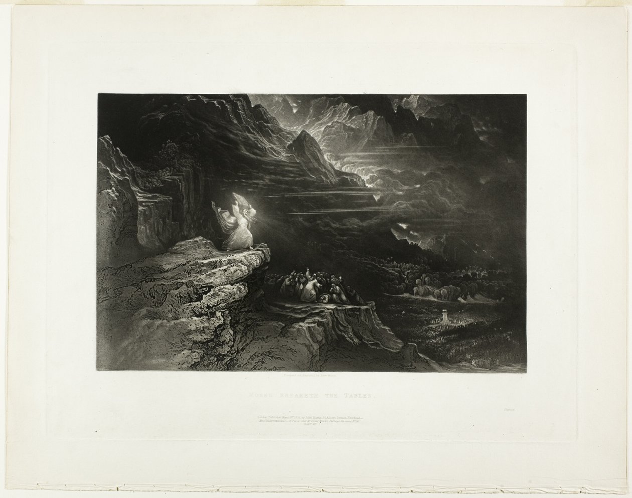 Moisés Rompe las Tablas, de Ilustraciones de la Biblia de John Martin