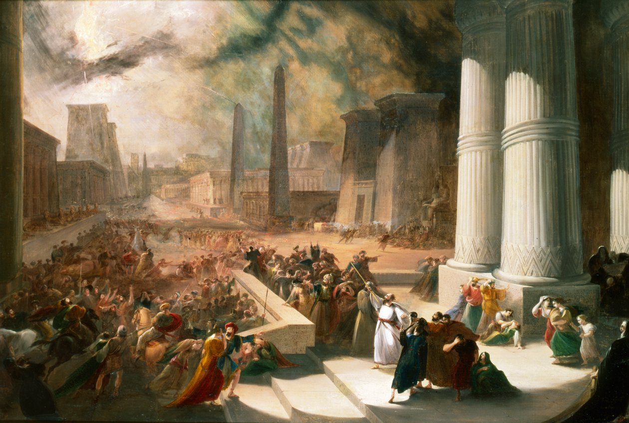Una de las siete plagas de Egipto. El agua del Nilo se volvió roja como la sangre, principios del siglo XIX de John Martin