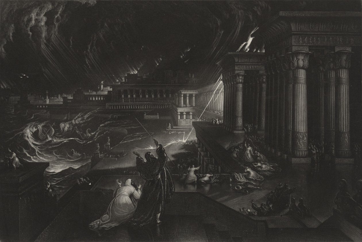 Séptima plaga, c.1824 (mezzotinta) de John Martin
