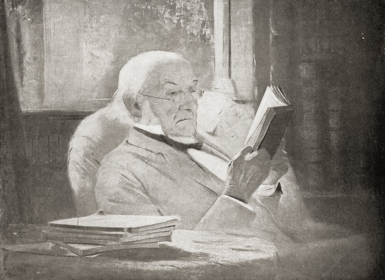 William Ewart Gladstone en la vejez, ilustración de 