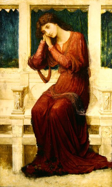 Cuando la tristeza llega a Summerday, las rosas florecen en vano, c.1910 de John Melhuish Strudwick