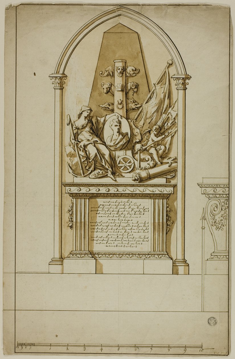 Diseño para un monumento funerario no ejecutado para el primer duque de Marlborough de John Michael Rysbrack