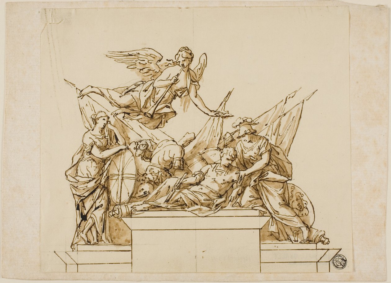 Diseño sin ejecutar del monumento al primer duque de Marlborough de John Michael Rysbrack