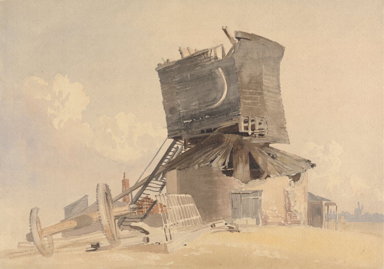 Un molino de viento dañado por la tormenta de John Middleton