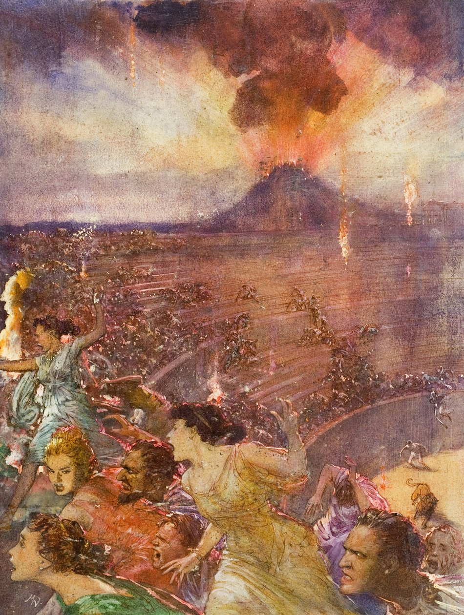 Erupción del Vesubio (gouache sobre papel) de John Millar Watt