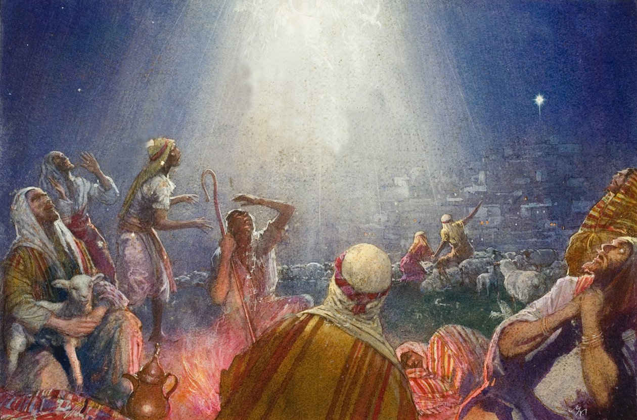 Tidings of Great Joy (gouache sobre papel) de John Millar Watt