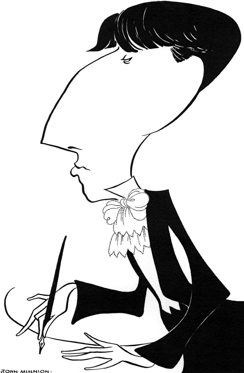 Aubrey Beardsley, caricatura, siglo XX (dibujo) de John Minnion