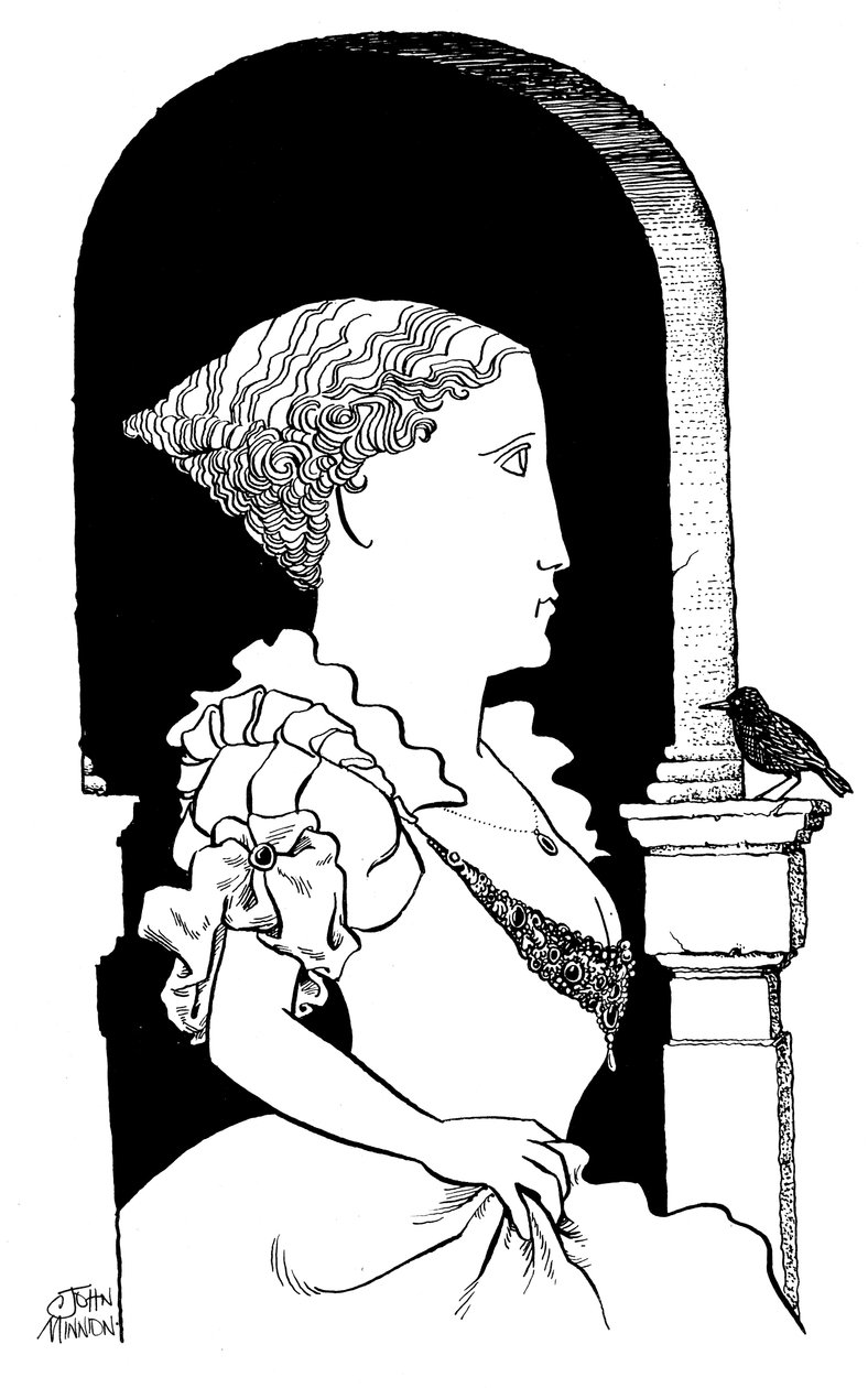 Francesca Caccini - caricatura de la cantante y compositora florentina de John Minnion